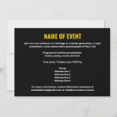 Invitation HISTOIRE NOIRE MOIS Célébration BHM événement (Dos)