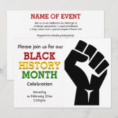 Invitation HISTOIRE NOIRE MOIS Célébration Photo personnalisé (Devant / Derrière)