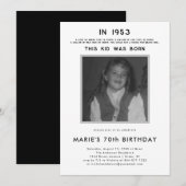 Invitation Historique des pop | Photo fête d'anniversaire (Devant / Derrière)