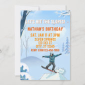 Invitation Hit the Slopes, Snowboard Boy Birthday (Devant)