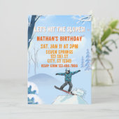 Invitation Hit the Slopes, Snowboard Boy Birthday (Debout devant)
