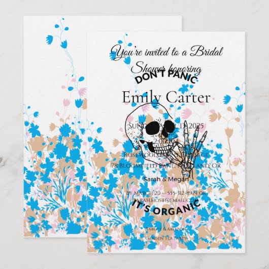 Invitation Hitchhiker’s Guide Art | Minimalist Cult Classic (Devant / Derrière)