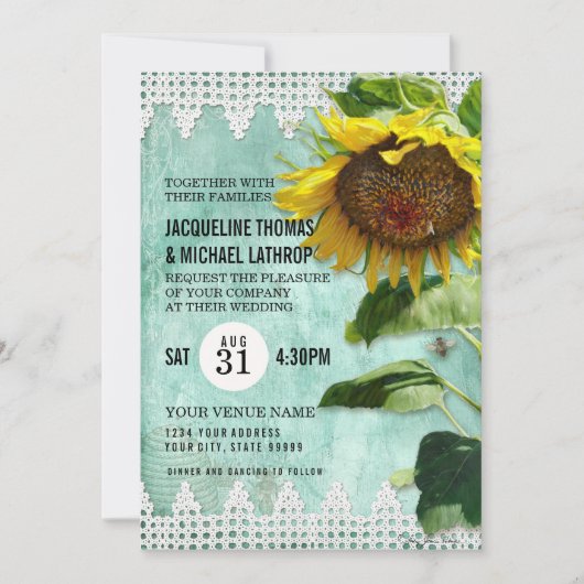 Invitation Hive de clôture en bois peinte à la main (Devant)