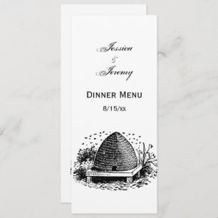 Invitation Hive et abeilles #1 Vintage héraldique