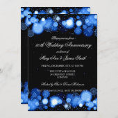 Invitation Hiver 50e anniversaire Mariage bleu (Devant / Derrière)