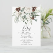 Invitation hiver à feuillage persistant 80e anniversaire célé (Debout devant)
