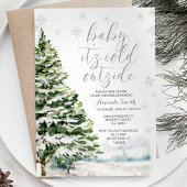Invitation Hiver À feuillage persistant arbres Baby shower In