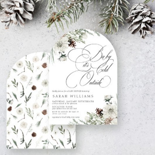 Invitation Hiver À feuillage persistant bébé son froid Baby s