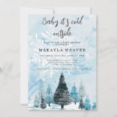 Invitation Hiver à feuillage persistant bébé son froid extéri (Devant)