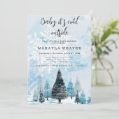 Invitation Hiver à feuillage persistant bébé son froid extéri (Debout devant)