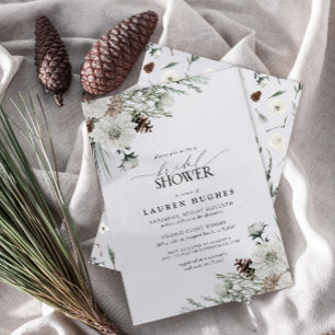 Invitation Hiver À feuillage persistant Elegant Nuptiale invi
