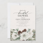 Invitation Hiver À feuillage persistant Élégante douche nupti (Devant)