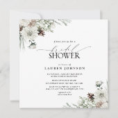 Invitation Hiver À feuillage persistant Élégante Fête des mar (Devant)