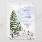 Invitation Hiver Animaux de l'Arctique Anniversaire (Devant)