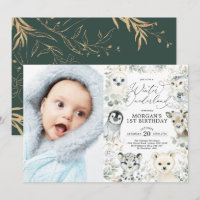 Hiver Anniversaire Arctique Animaux Végétaux Anniv