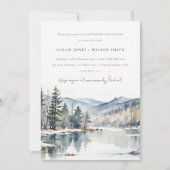 Invitation Hiver Anniversaire Mariage du lac Snow Mountain (Devant)