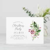Invitation hiver aquarelle feuillage fête de noël (Debout devant)
