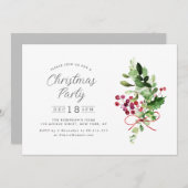 Invitation hiver aquarelle feuillage fête de noël (Devant / Derrière)