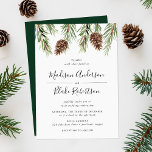 Invitation Hiver Aquarelle Pine Cône Mariage<br><div class="desc">invite guests to your winter wedding with our beautiful Watercolor Pinecone wedding invitations. The invitations feature a top border of brown watercolor pine cones and green pine branches. Personalize the pine cone wedding invitations by adding your names in a modern calligraphy script and details below . The invites reverse to...</div>