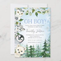Hiver Arctic Animaux Pine Tree Boy Baby shower