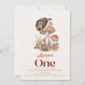 Invitation Hiver/Automne Champignons Hérisson 1er anniversair (Devant)