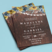 Invitation Hiver Automne Tournesol Mariage Floral Rustique