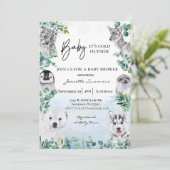 Invitation Hiver Baby shower de l'Arctique Aquarelle (Debout devant)