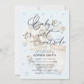 Invitation Hiver Baby shower garçon froid dehors (Devant)