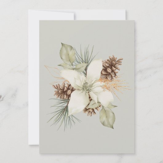 Invitation Hiver Beige Elegant Mariage Script (Dos)