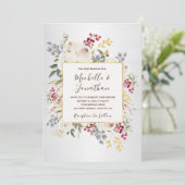 Invitation Hiver Blanc Floral tout en un Mariage chrétien (Debout devant)