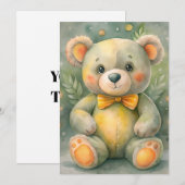 Invitation Hiver bleu avec cerfs (Devant / Derrière)