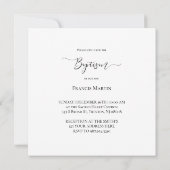 Invitation hiver bleu couronne aquarelle Baptême (Dos)