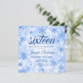 Invitation Hiver Bleu Doux 16 Parties scintillant Éperche (Debout devant)