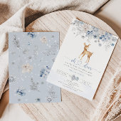 Invitation Hiver bleu garçon Oh cerf baby shower