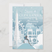 Invitation Hiver bleu glace à Paris (Devant)