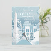 Invitation Hiver bleu glace à Paris (Debout devant)