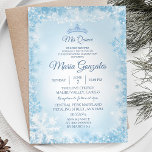 Invitation Hiver Bleu Noël Mis Quince Célébration<br><div class="desc">Winter Blue Christmas Mis Quince Fête de Noël</div>