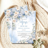 Hiver bleu poussiéreux et fleurs d'ivoire Open Hou