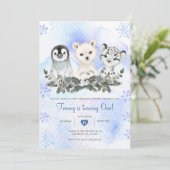 Invitation Hiver Blue Arctic Mountain Onedeland Anniversaire (Debout devant)