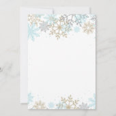 Invitation Hiver Blue Gold Silver Snowflakes Anniversaire (Dos)