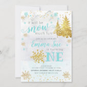 Invitation Hiver Blue Snowflake neige beaucoup de plaisir Ann (Devant)