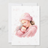 Invitation Hiver Blush rose mère et enfant Baby shower fille (Dos)