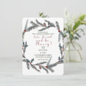 Invitation Hiver Botanique Pine Berry Manger Boire Boire Soye (Debout devant)