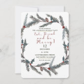 Invitation Hiver Botanique Pine Berry Manger Boire Boire Soye (Devant)