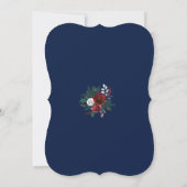 Invitation Hiver Bourgogne Floral Navy Blue Sweet 16 (Dos)