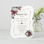Invitation Hiver Burgundy Floral Pine Gold (Debout devant)