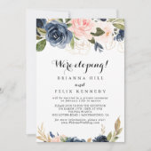 Invitation Hiver Calligraphie Florale Réception Elopeption (Devant)