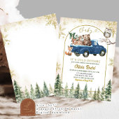 Invitation Hiver Camion Bois Baby shower forestier