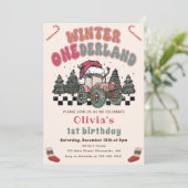 Invitation Hiver Camion ONE derland Noël 1er anniversaire (Debout devant)