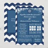 Invitation Hiver Chevron Motif Snowflake de mariage Invitatio (Devant / Derrière)